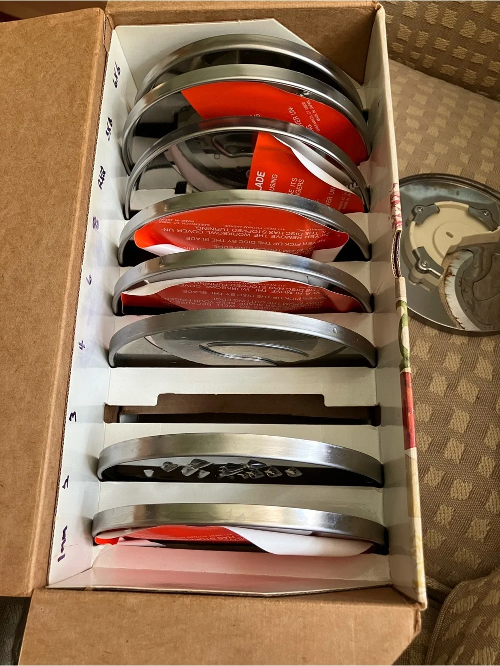 Cuisinart Stainless Steel 9 Disc Blade Set DLC-7 Several never used!